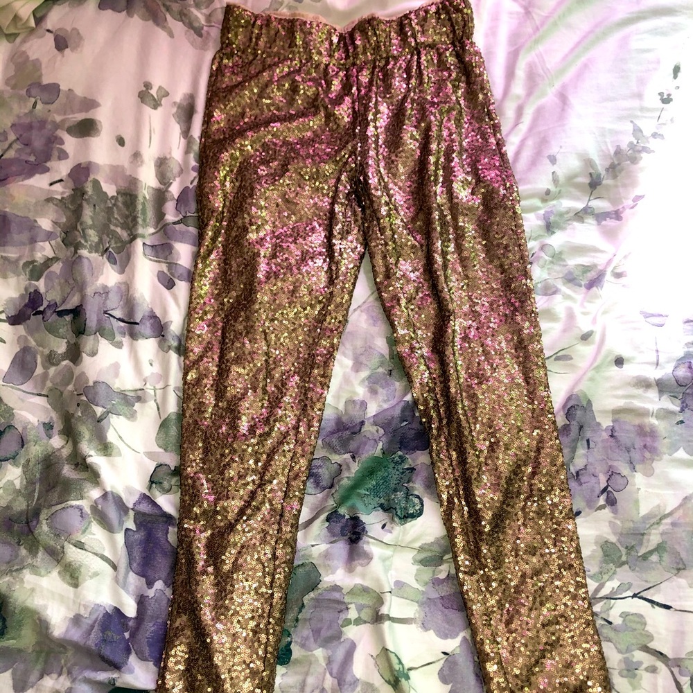 Champagne Sequin Leggings